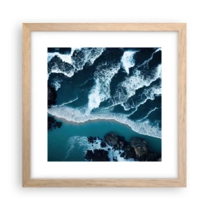Poster in light oak frame - Envelopped by Waves - 30x30 cm