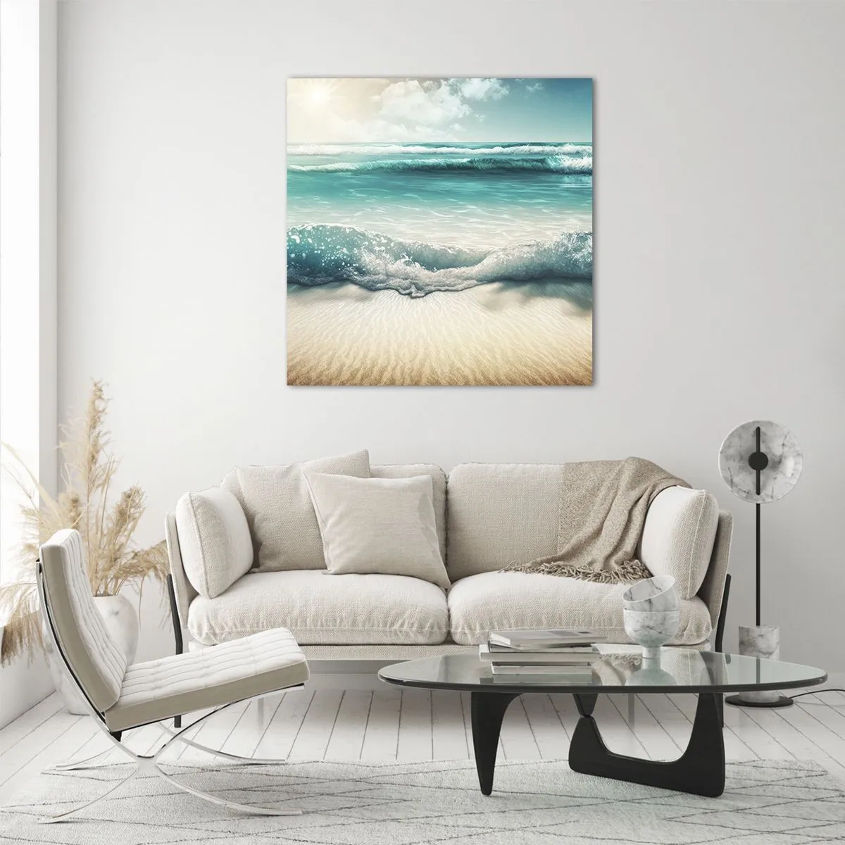 Glass picture - Calm of the Ocean - 30x30 cm