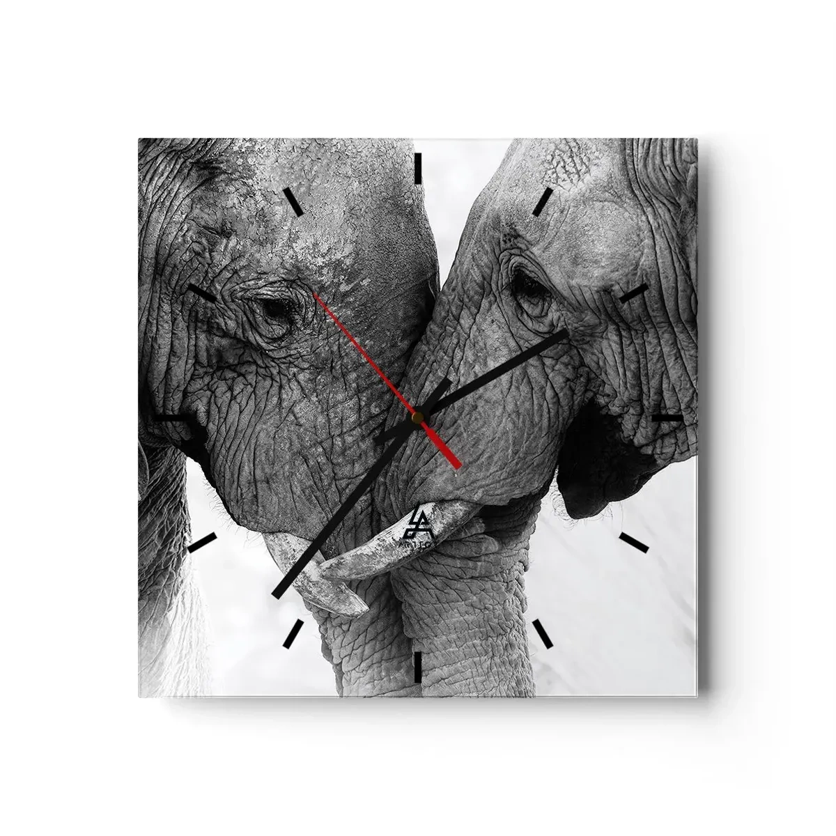 Wall clock - Clock on glass - Hearty Confession - 40x40 cm