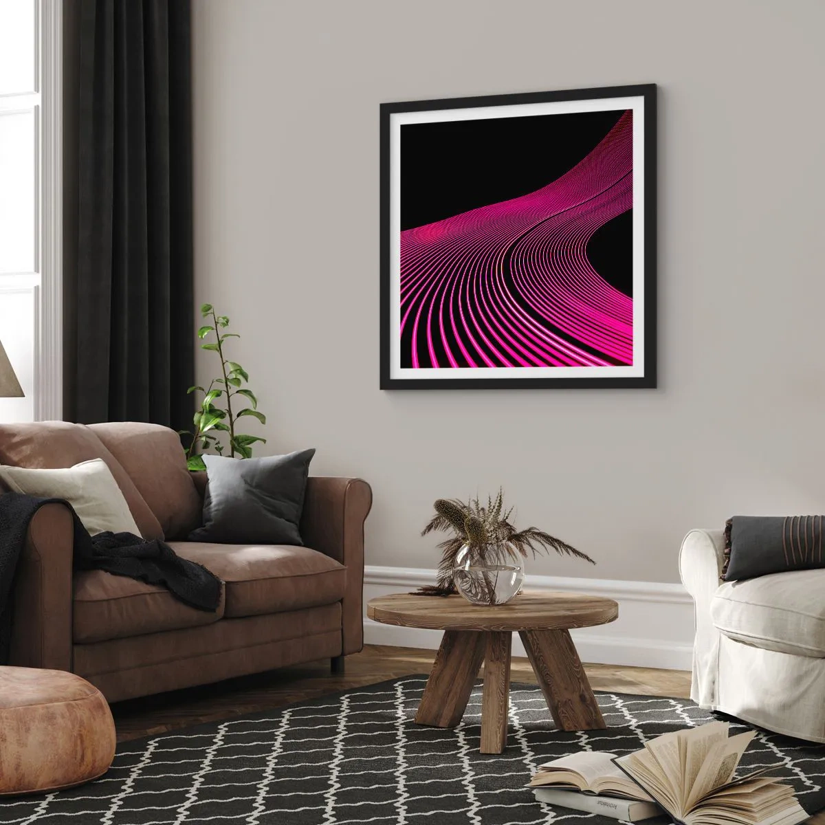 Poster in black frame - Alley of Light - 60x60 cm