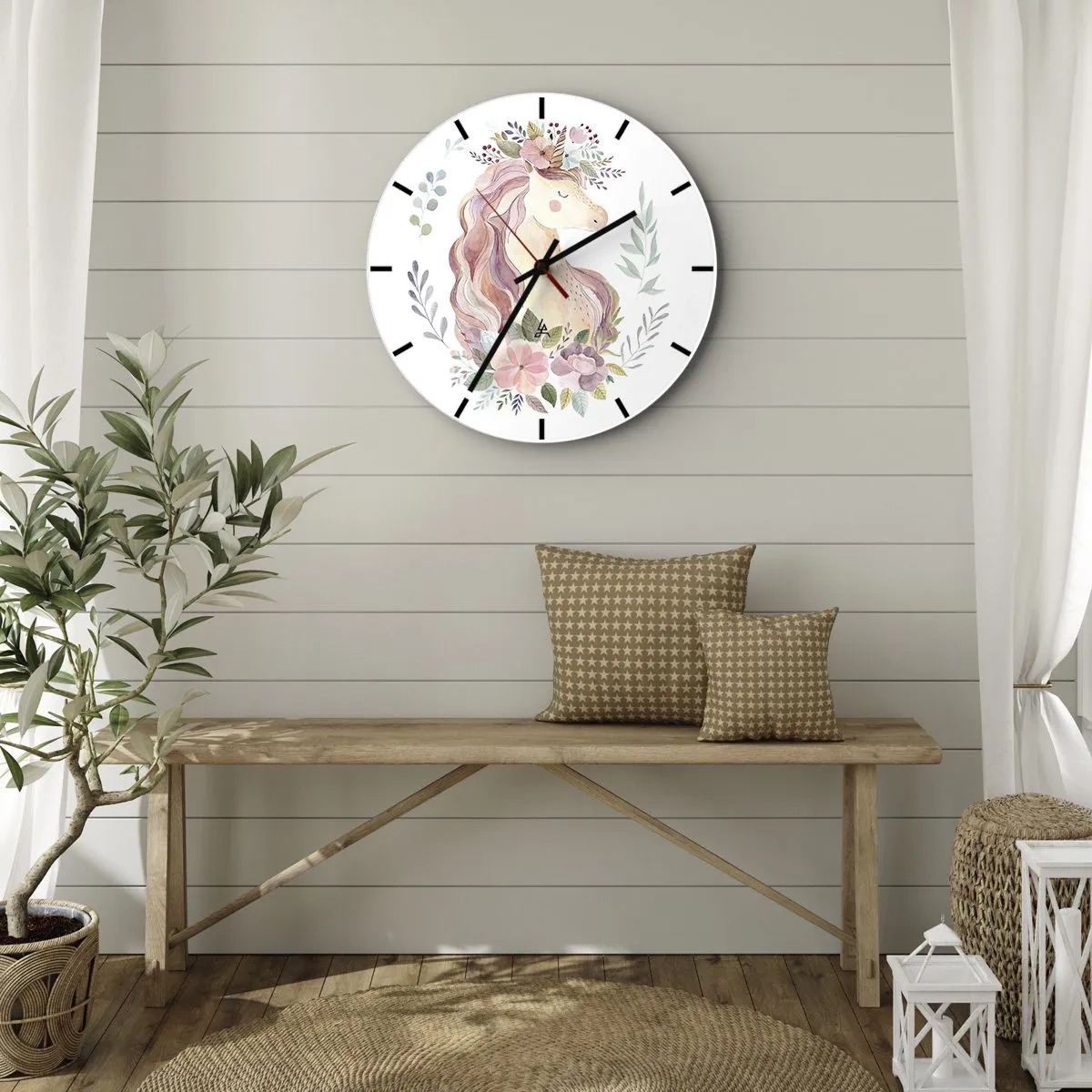 Wall clock - Clock on glass - Invitation to the Fairytale World - 40x40 cm