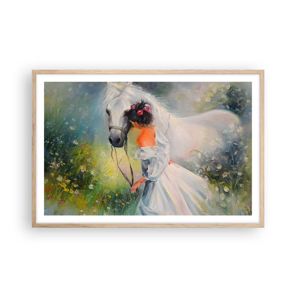 Poster in light oak frame - Like from a Beautiful Dream - 91x61 cm