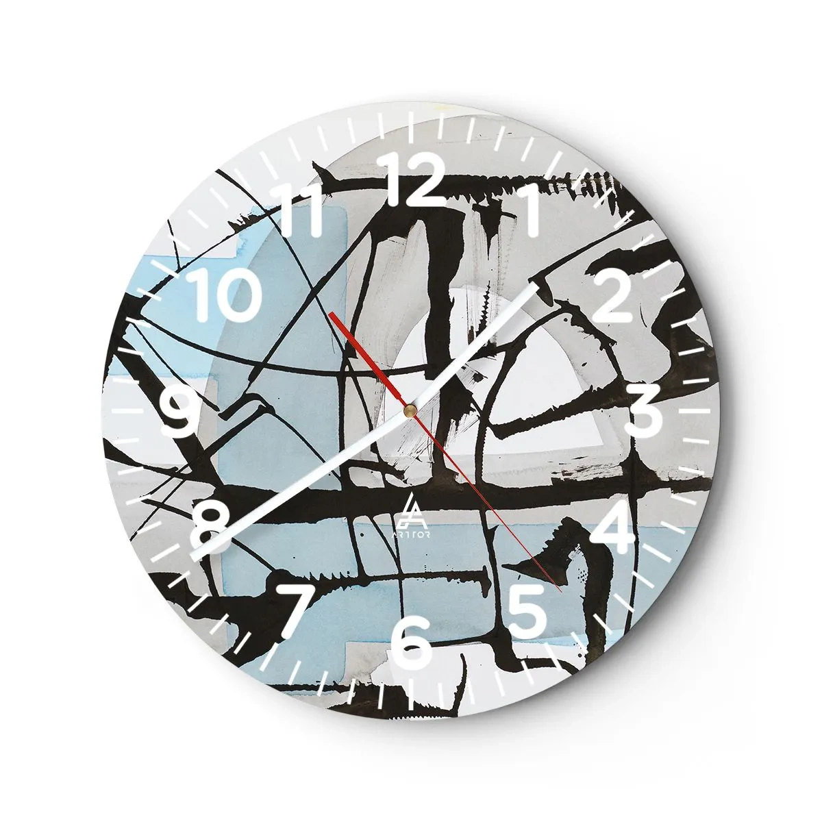 Wall clock - Clock on glass - After All Blue - 30x30 cm