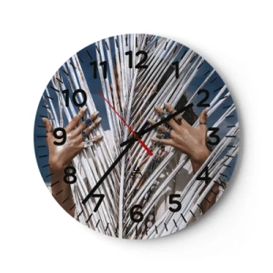 Wall clock - Clock on glass - Shaman's Girlfriend? - 40x40 cm