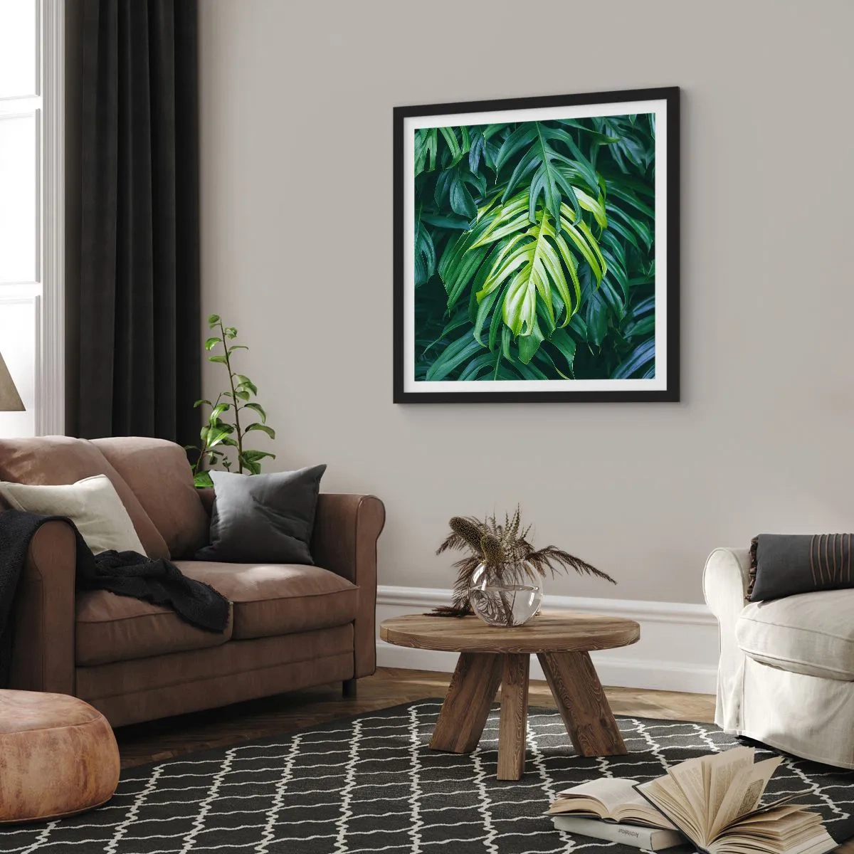 Poster in black frame - Immerse Yourself in Freshness - 30x30 cm