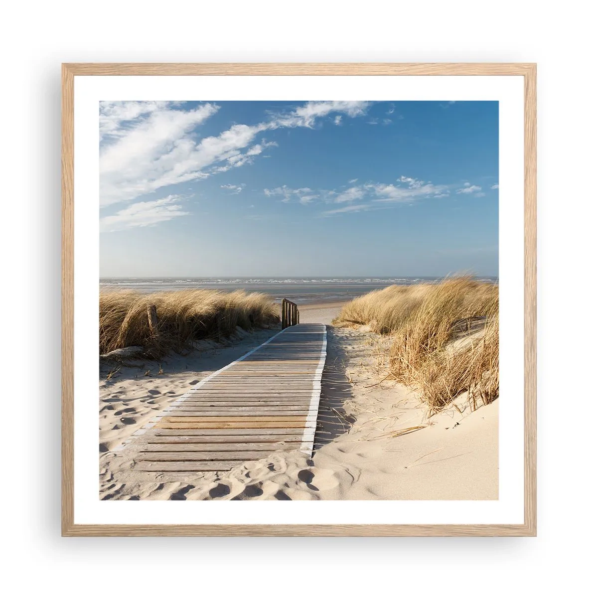 Poster in light oak frame - Behind a Dune, in the Hum of Trees - 60x60 cm