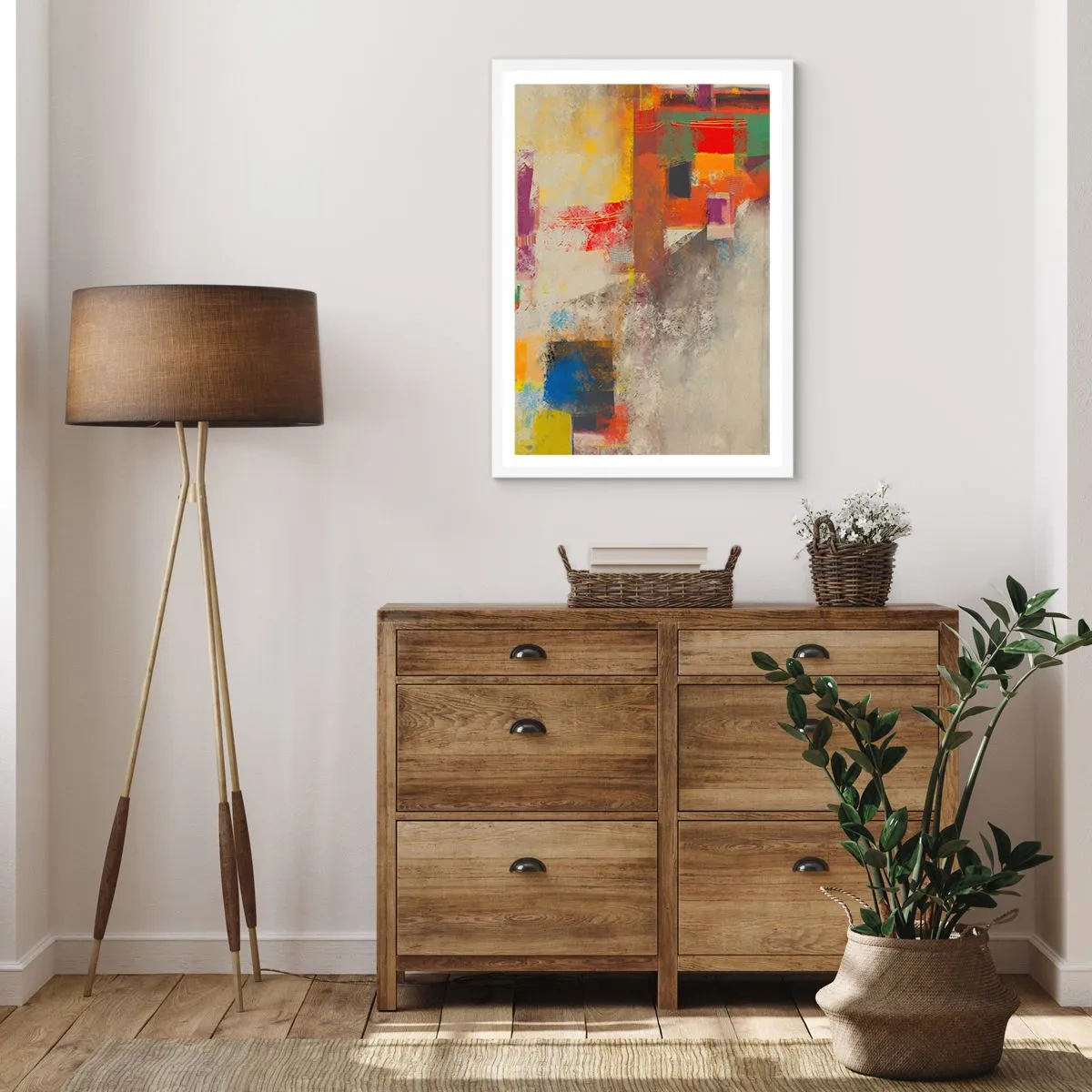 Poster in white frmae - Geometry of Colours - 61x91 cm
