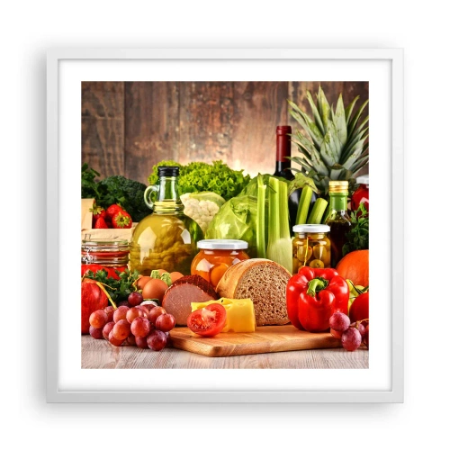 Poster in white frmae - Smoked, Baked, Marinated - 50x50 cm