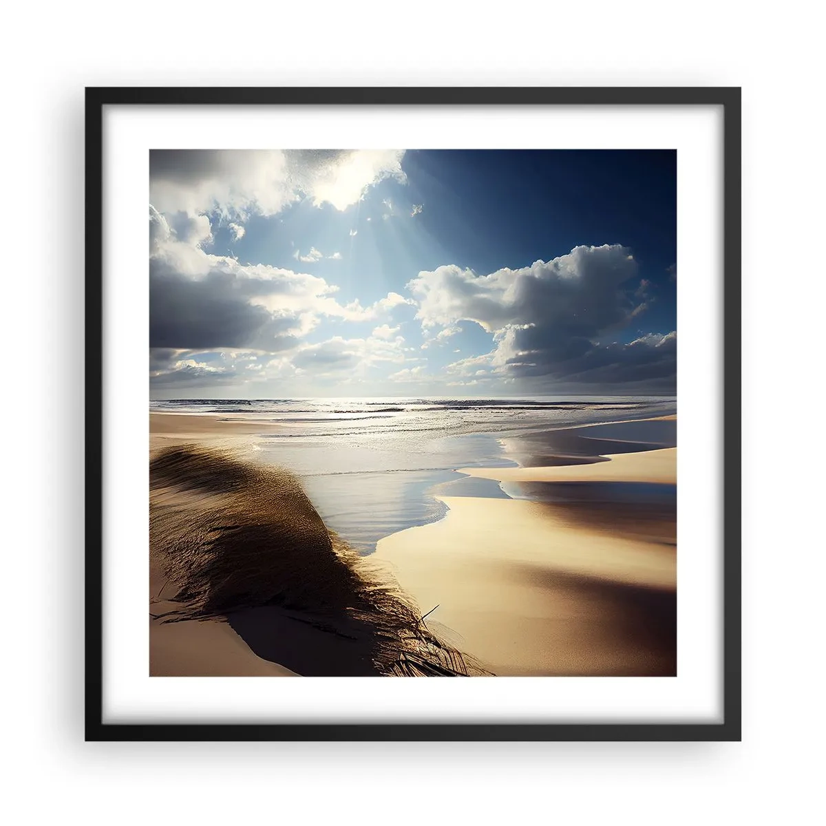 Poster in black frame - Beach, Wild Beach - 50x50 cm