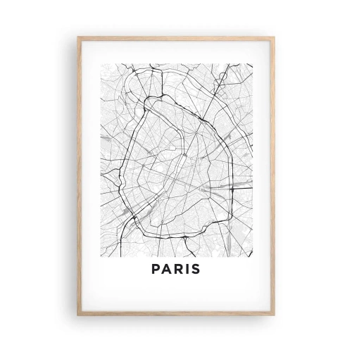Poster in light oak frame - Flower of Paris - 70x100 cm