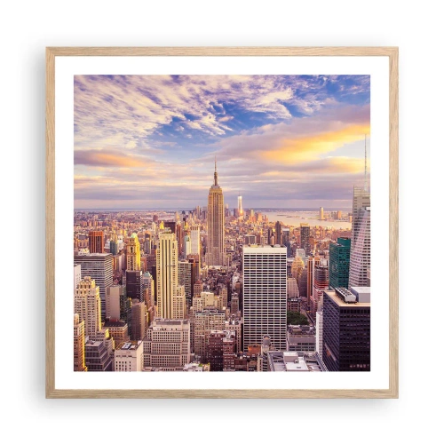 Poster in light oak frame - Reaching the Clouds - 60x60 cm