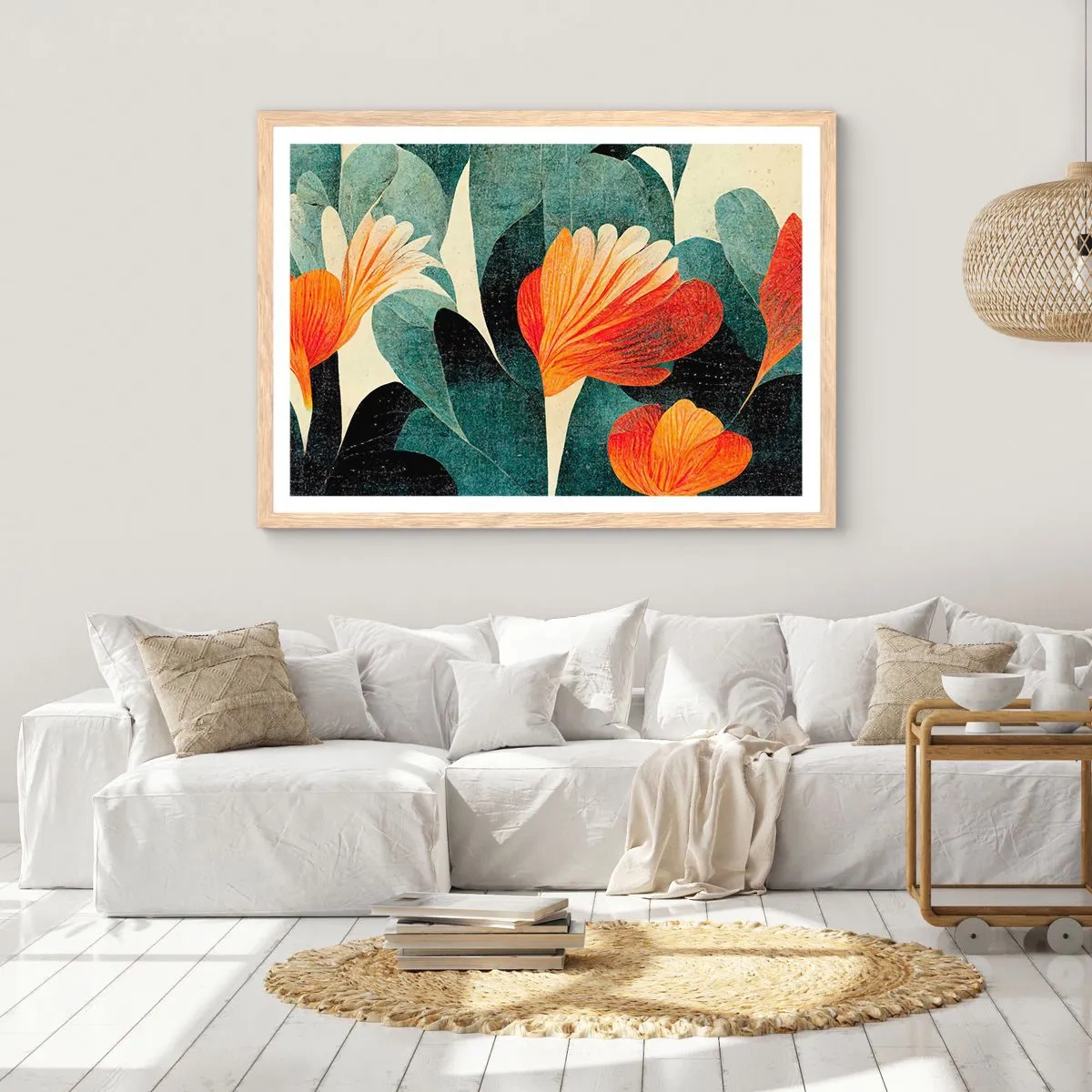 Poster in light oak frame - Heat of the Tropics, Coolness of the Ground - 100x70 cm