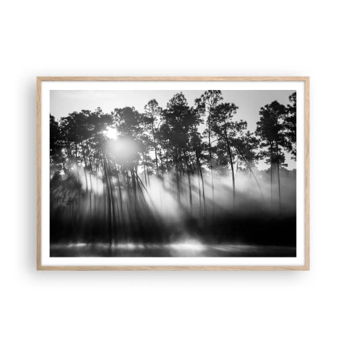 Poster in light oak frame - Unstoppable Sun - 100x70 cm