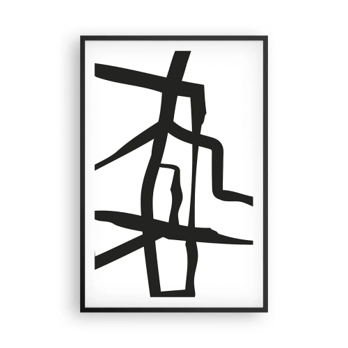 Poster in black frame - Black and White Construction - 61x91 cm