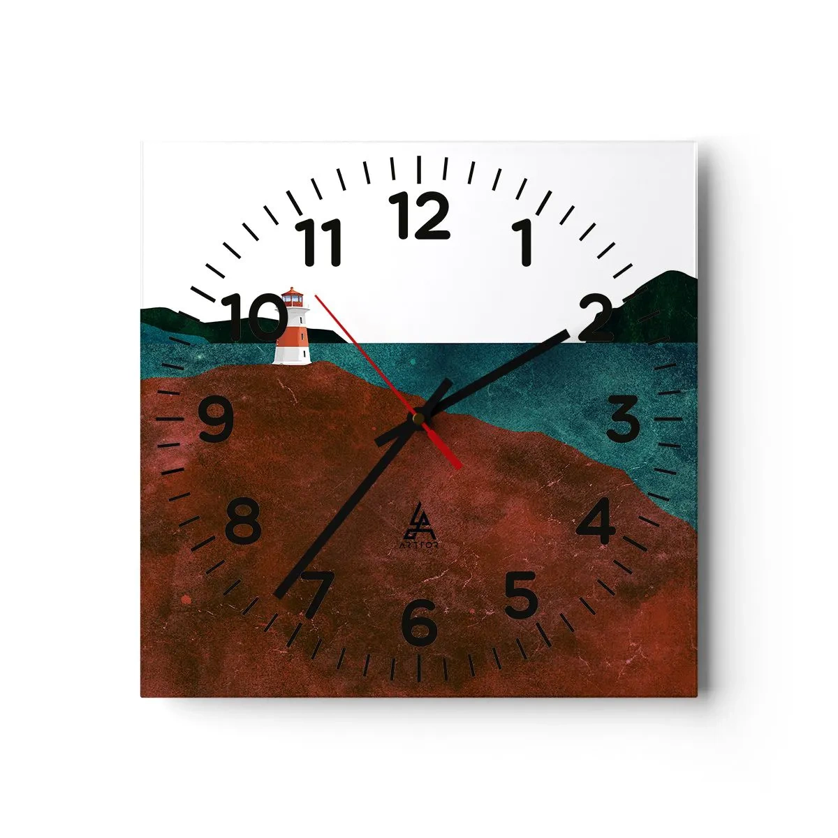 Wall clock - Clock on glass - Gazing at the Sea - 40x40 cm
