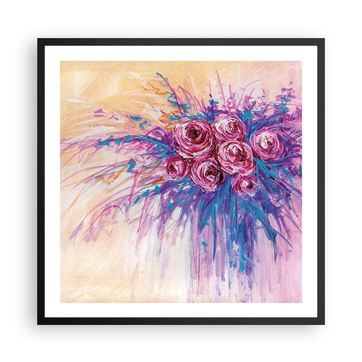 Poster in black frame - Rose Fountain - 60x60 cm