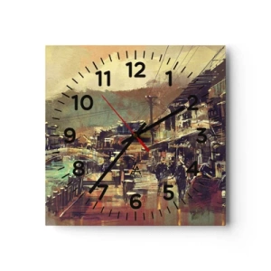 Wall clock - Clock on glass - Life As a Abundance of Greyness - 40x40 cm