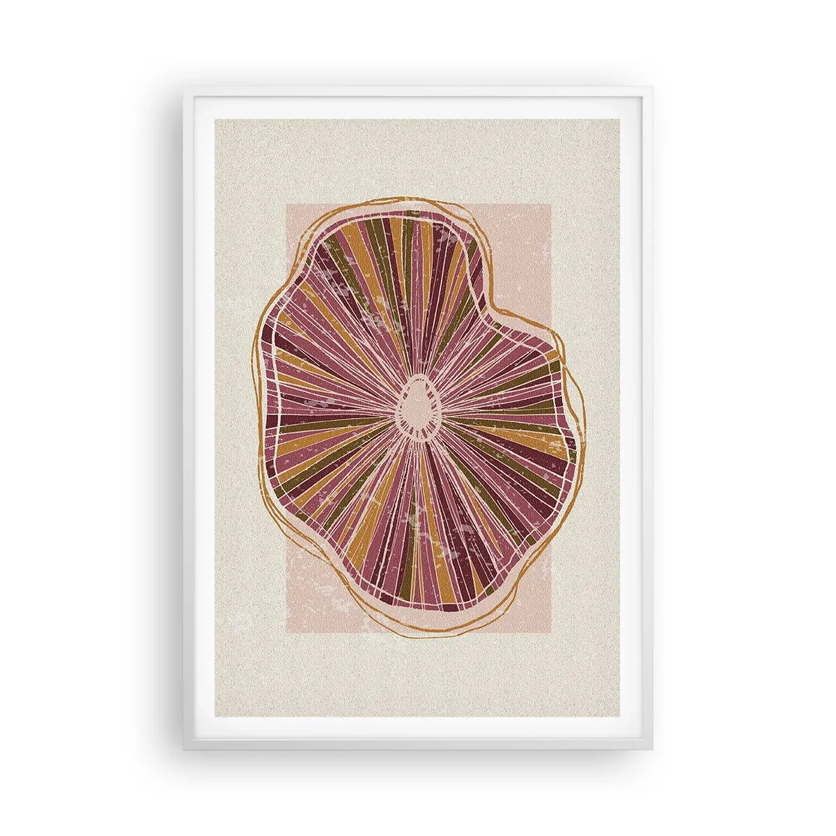 Poster in white frmae - Radial Abstract - 70x100 cm