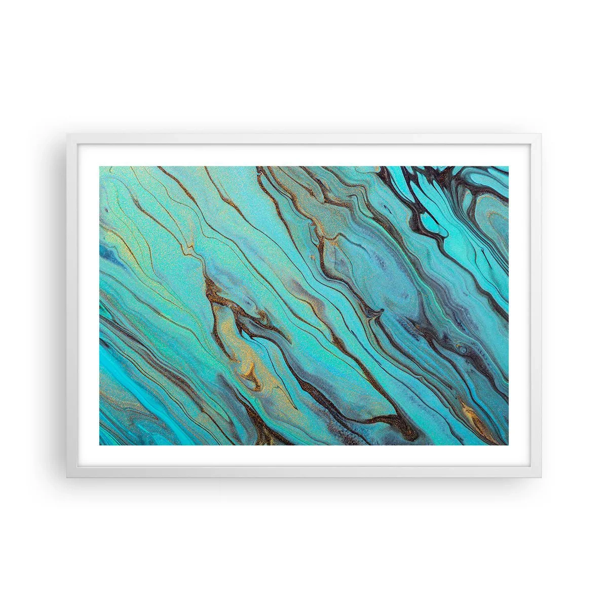Poster in white frmae - Turquoise Tide - 70x50 cm