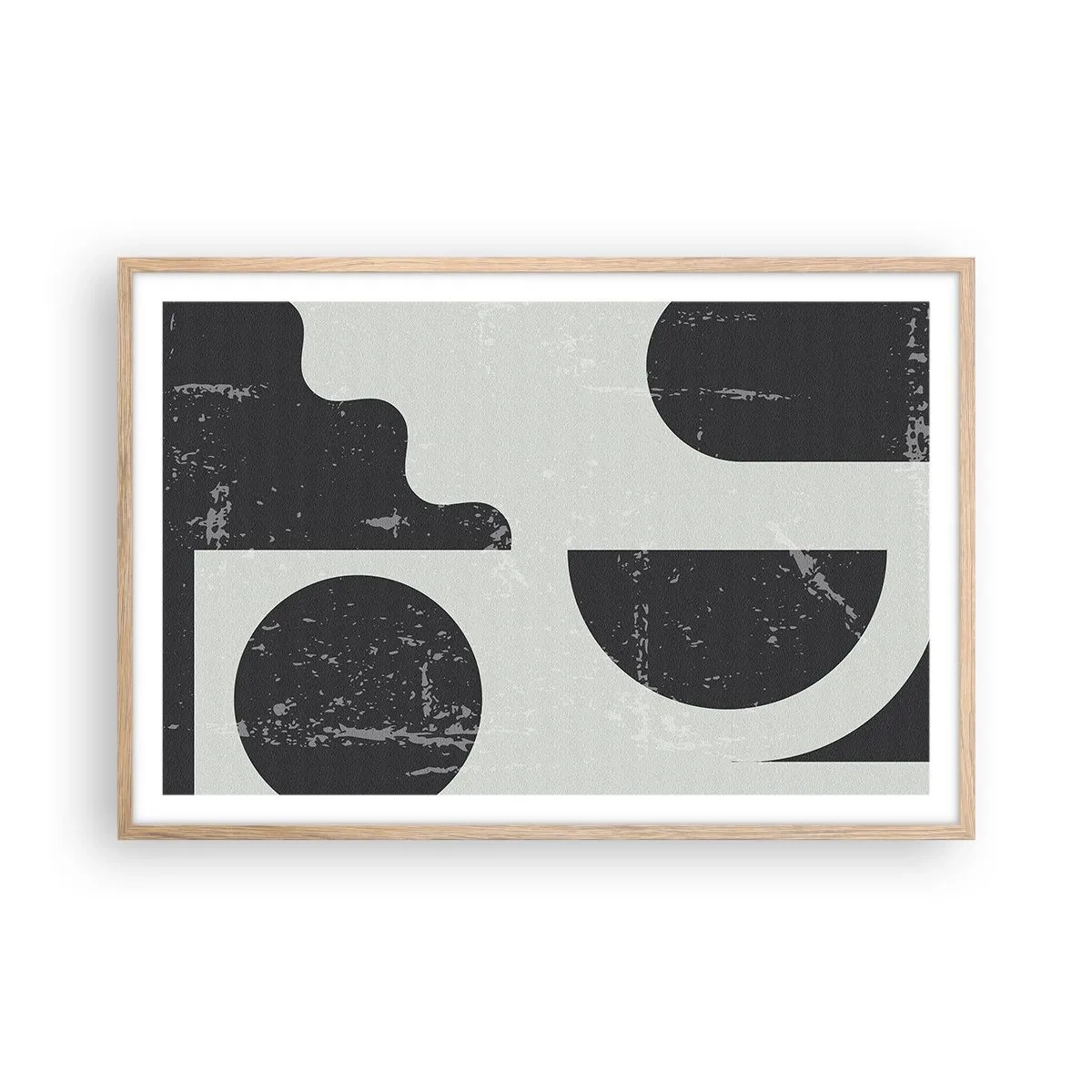 Poster in light oak frame - Composition Above and Under - 91x61 cm