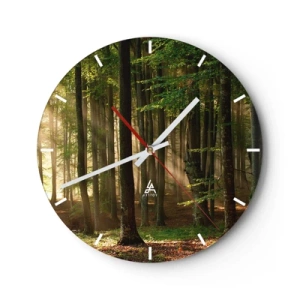 Wall clock - Clock on glass - Beaming in Spring Morning - 40x40 cm