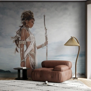 Self-Adhesive Photo Wallpaper Deluxe Sticker - Queen of the Tropics - Woman, Ethnic Dress, Tribe - 450x315 cm