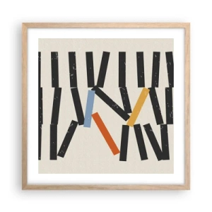 Poster in light oak frame - Domino - Composition - 50x50 cm