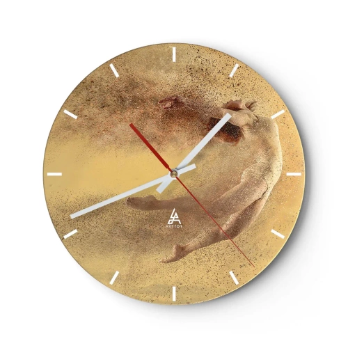 Wall clock - Clock on glass - In Dancing Exaltation - 40x40 cm