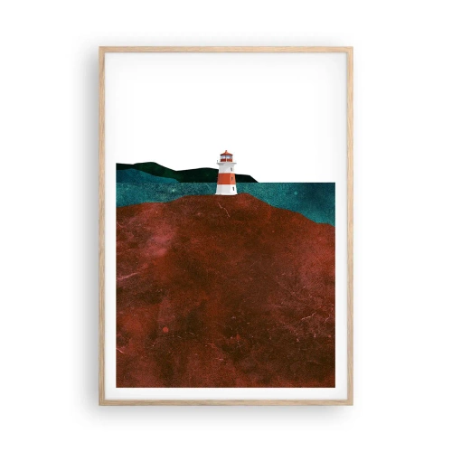 Poster in light oak frame - Gazing at the Sea - 70x100 cm