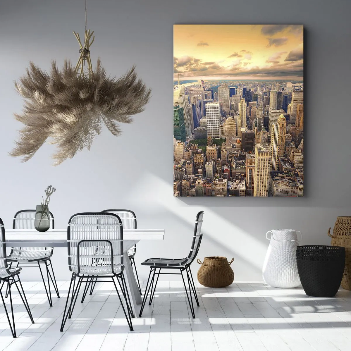 Canvas picture - Metropolis in Gold - 50x70 cm