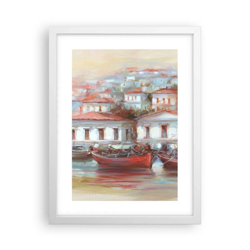 Poster in white frmae - Happy Town - 30x40 cm