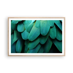 Poster in light oak frame - Precision of Parrot Nature - 91x61 cm