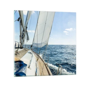 Glass picture - Ahoy, Adventure - 40x40 cm