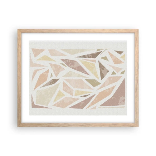 Poster in light oak frame - Stained Glass Composition - 50x40 cm