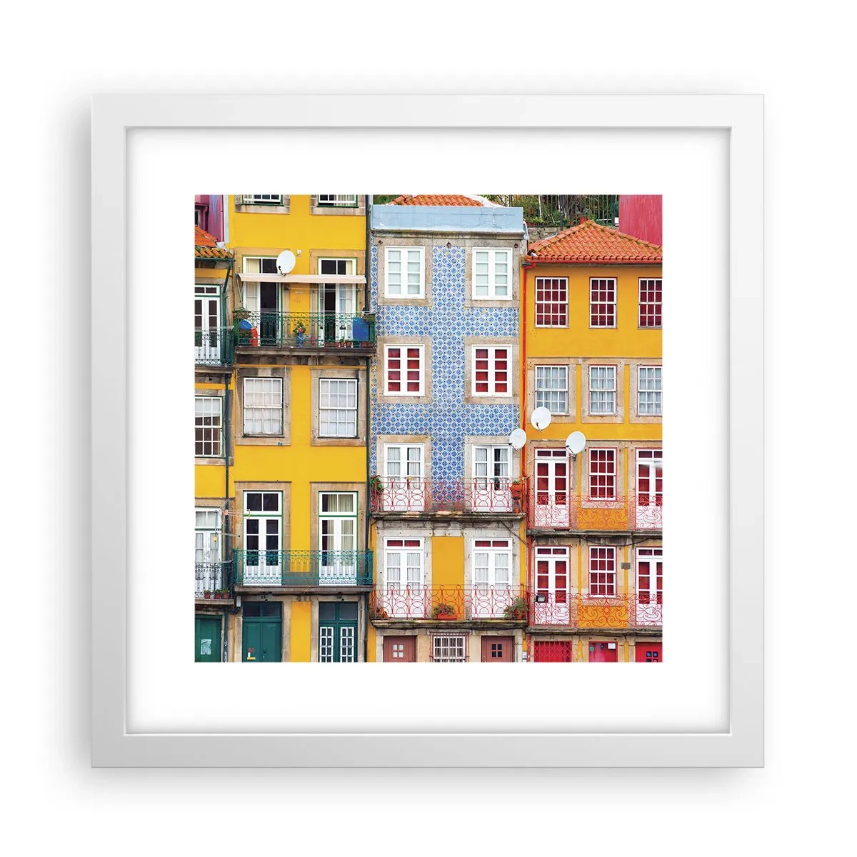 Poster in white frmae - Colours of Old Town - 30x30 cm