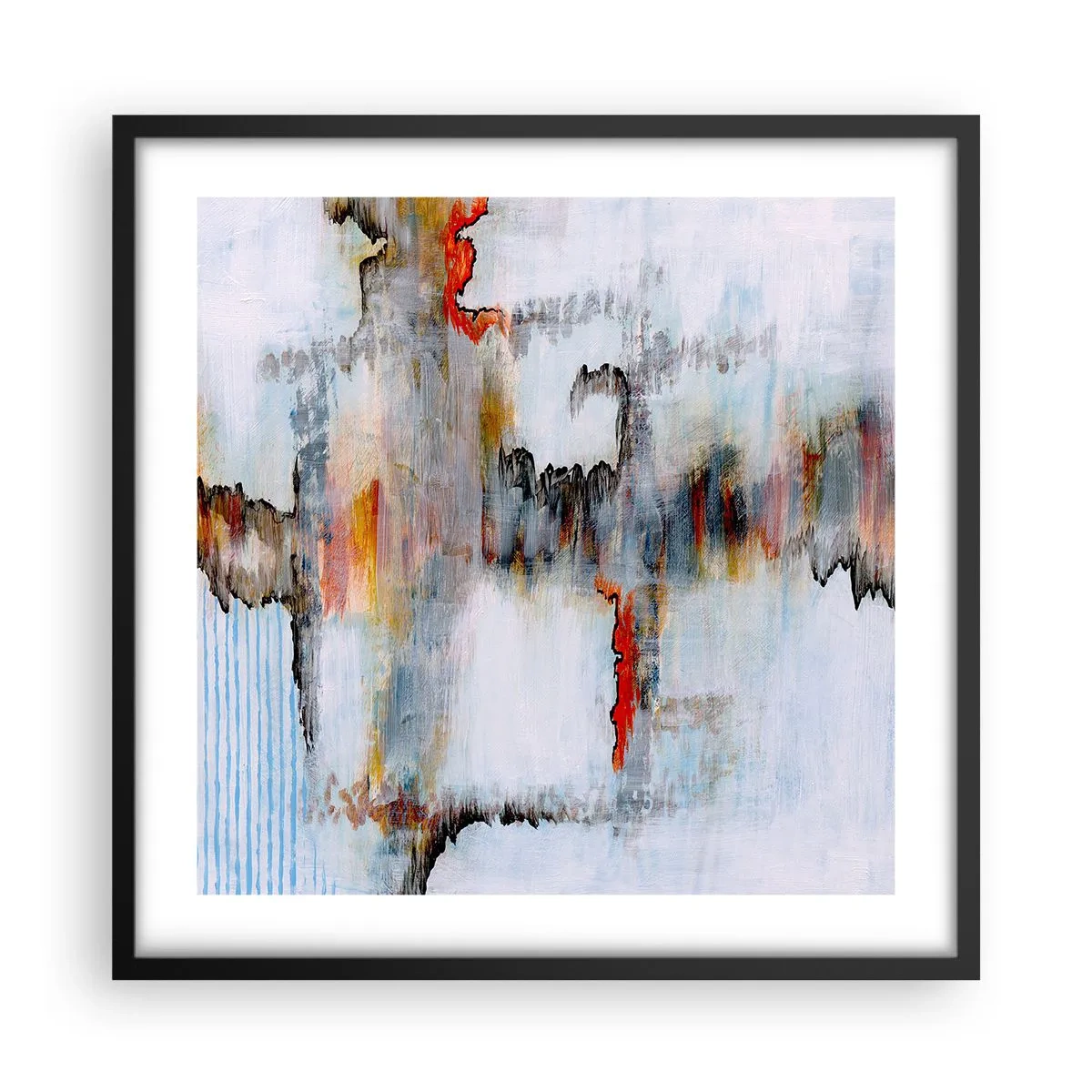 Poster in black frame - With a Stick on Water - 50x50 cm
