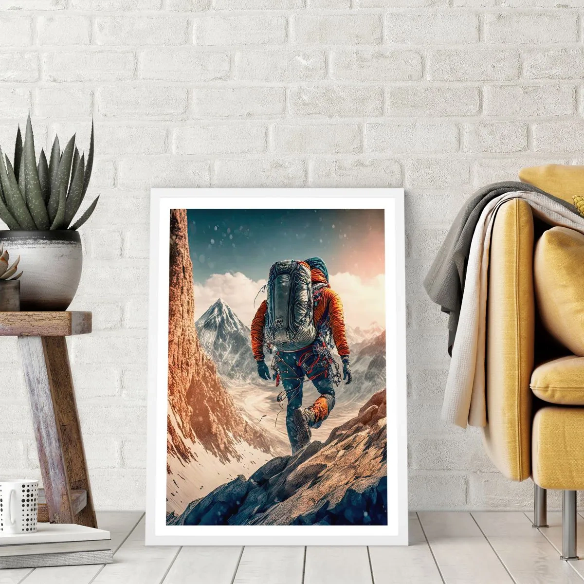Poster in white frmae - Lonely Warrior - 40x50 cm