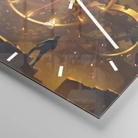 Clock face with lines