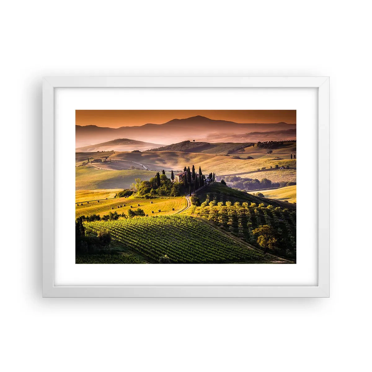 Poster in white frmae - Arcadia - Tuscan Landscape - 40x30 cm