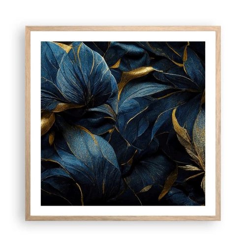Poster in light oak frame - Lined with Gold - 60x60 cm