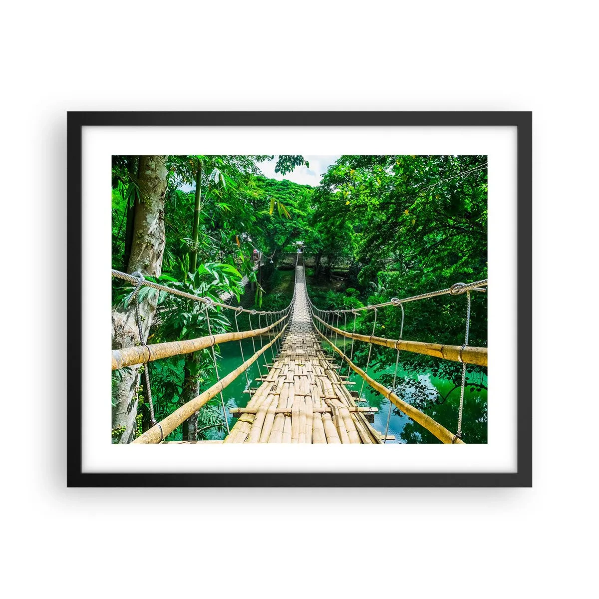 Poster in black frame - Small Bridge over the Green - 50x40 cm