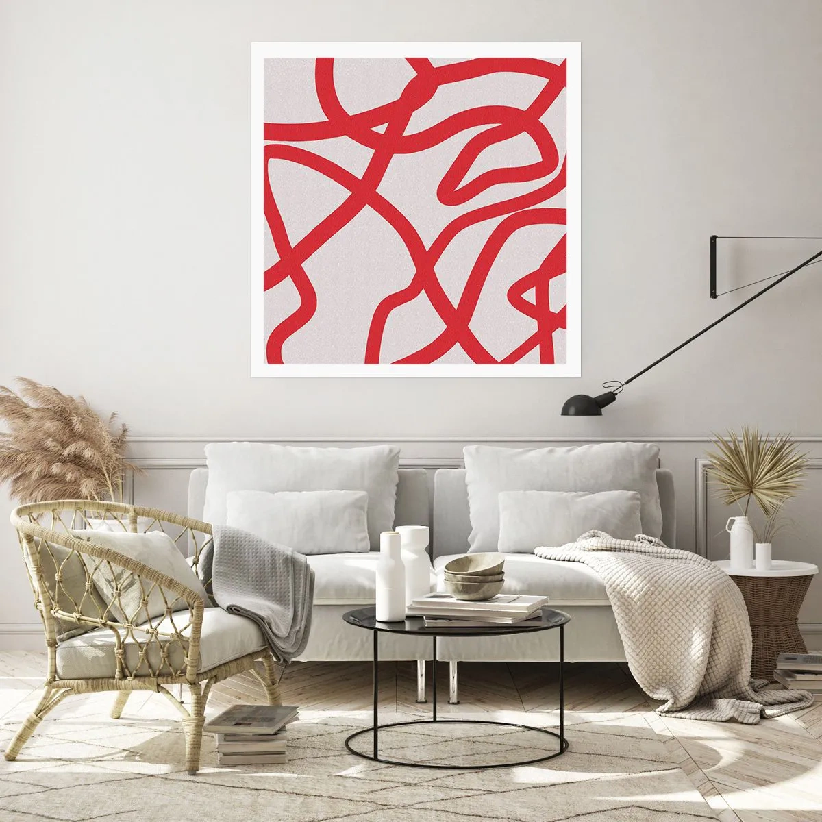 Poster - Red on White - 30x30 cm