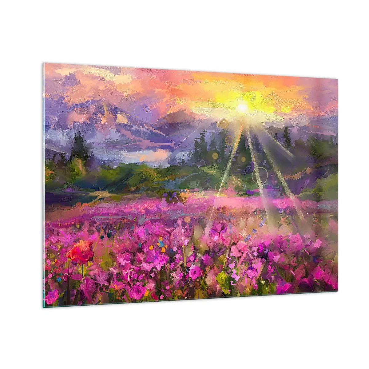 Glass picture - In a Valley, Looked after by the Sun - 100x70 cm