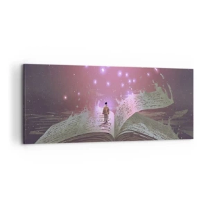 Canvas picture - Invitation to Another World -Read It! - 120x50 cm