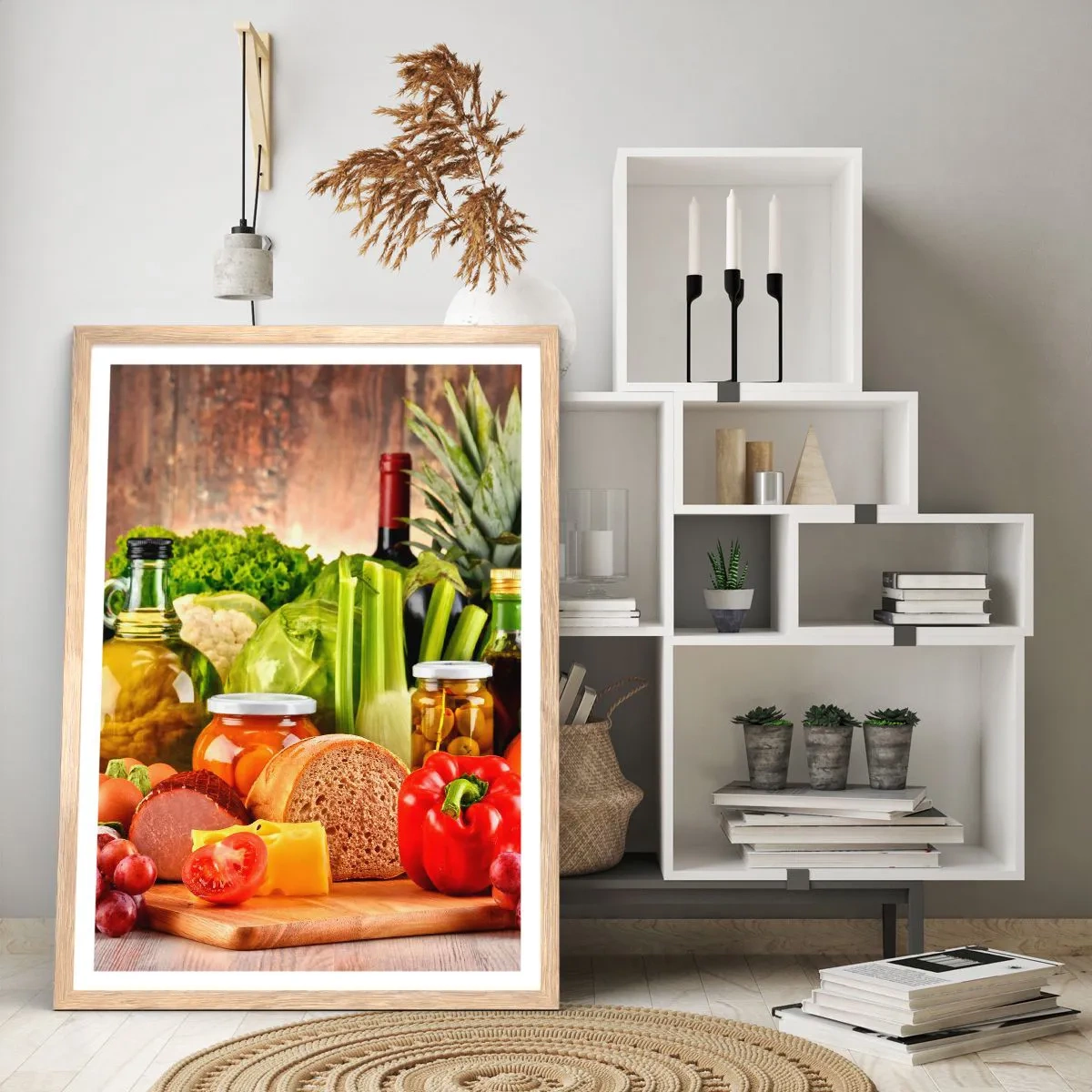 Poster in light oak frame - Smoked, Baked, Marinated - 61x91 cm