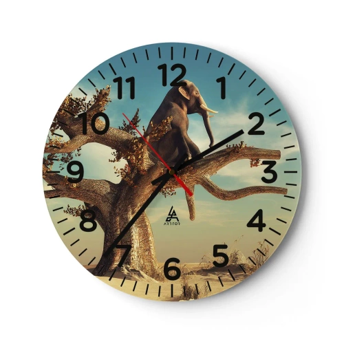 Wall clock - Clock on glass - New Point of View - 30x30 cm