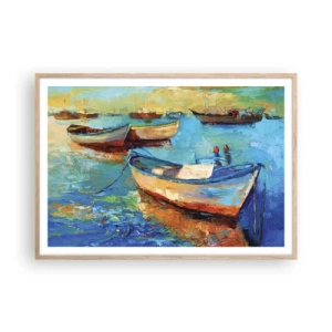 Poster in light oak frame - In a Southern Bay - 100x70 cm