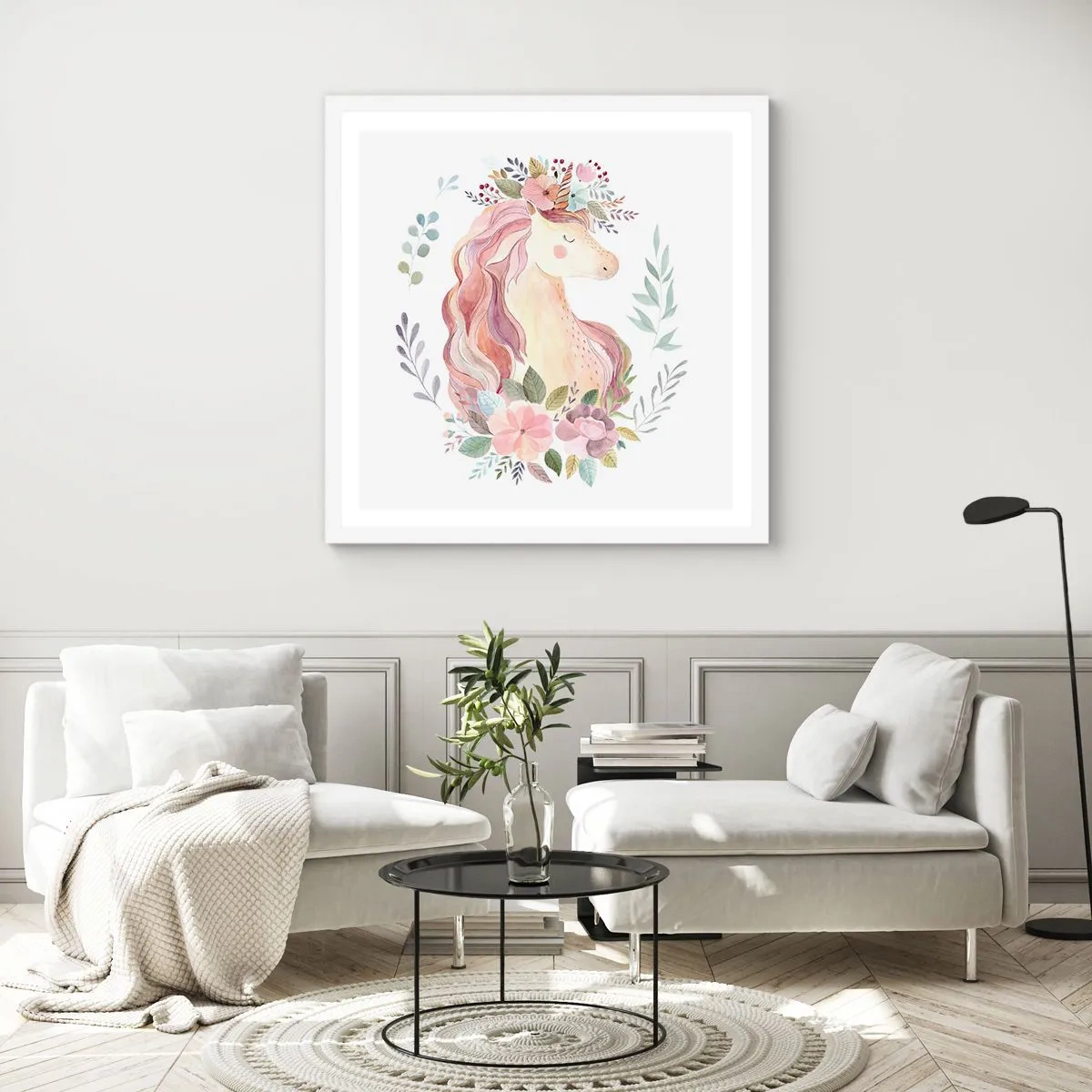 Poster in white frmae - Invitation to the Fairytale World - 50x50 cm