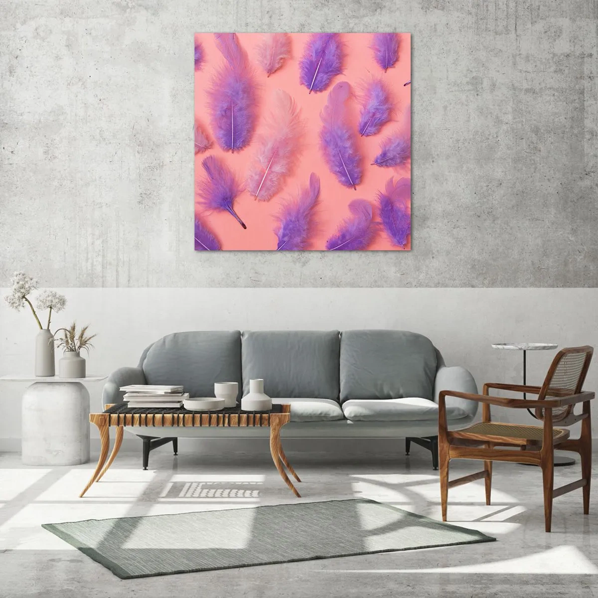 Glass picture - Lilac Bird of Desire - 30x30 cm