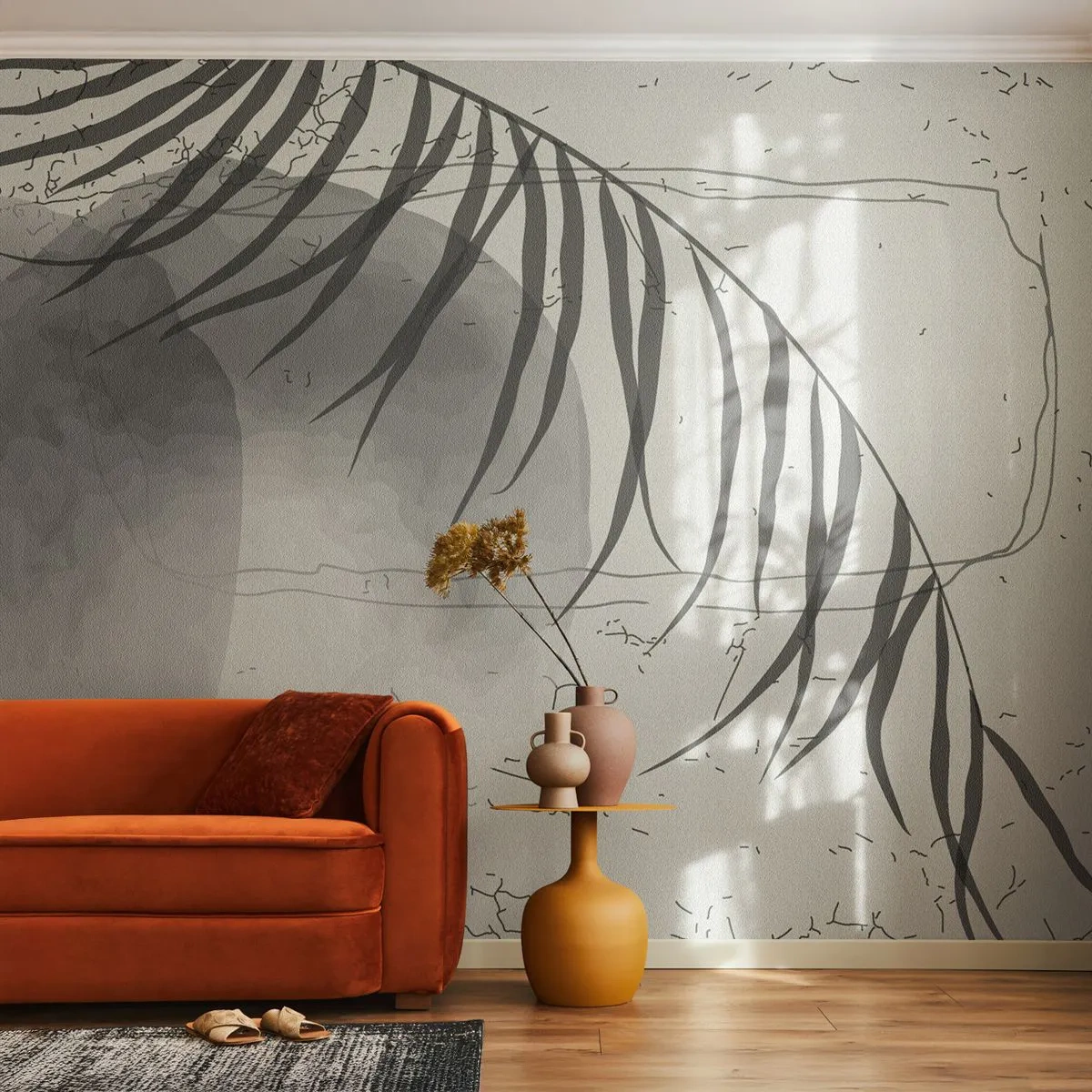 Photo Wallpaper Premium Canvas - Subtle Exoticism of Nature - Minimalism, Botanical, Leaf - 400x280 cm